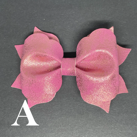 Faux Leather Bow Clips - multiple options