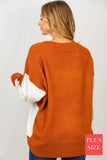 Rust Color Block Sweater