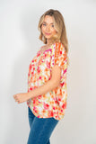 Pink and Orange Floral Top