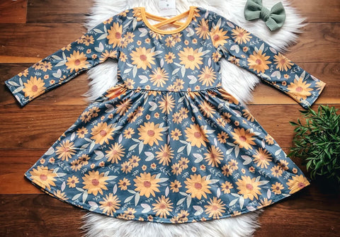 Kids Sunflower Twirl Dress