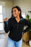 Black Snowflake Quarter Zip Hoodie