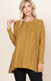 Mustard Ribbed Long Sleeve Top