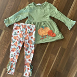 Kids Sage Pumpkin Outfit