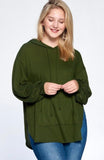 Olive Hacci Hooded Top w/ Racerback Cutout