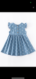 Kids Blue Star Pom Dress