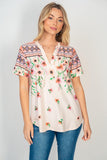 Pink Aztec and Floral Gabby Top