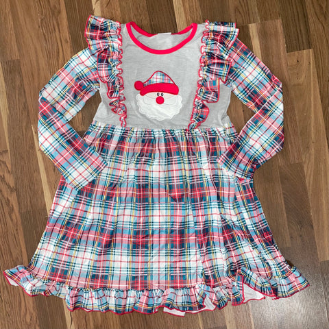 Kids Plaid Santa Dress