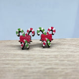 Earrings - Wood Christmas Studs