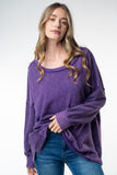 Purple Long Sleeve Oversized Top