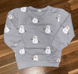 Kids Gray Snowman Top