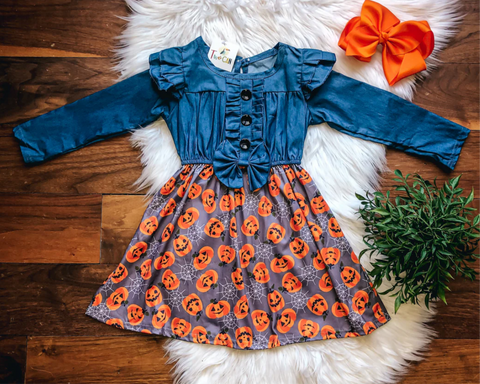 Kids Spooky Pumpkin Dress