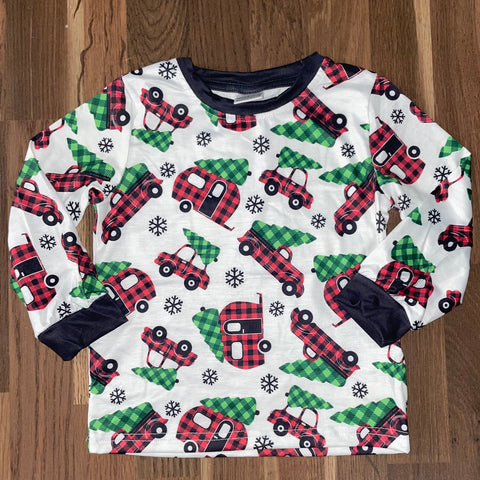 Kids Christmas Truck Print Shirt