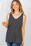 Black Stripe Sleeveless Top