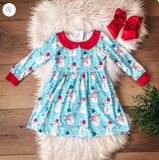 Kids Happy Snowmen Dress