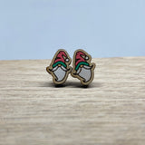 Earrings - Wood Christmas Studs