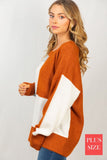 Rust Color Block Sweater