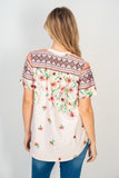 Pink Aztec and Floral Gabby Top