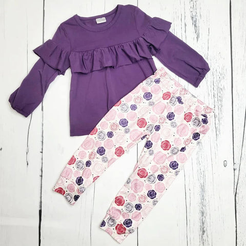 Kids Purple Floral Outfit