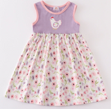Kids Sleeveless Chicken Floral Dress