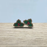 Earrings - Wood Christmas Studs