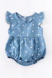 Kids Infant Blue Star Pom Romper
