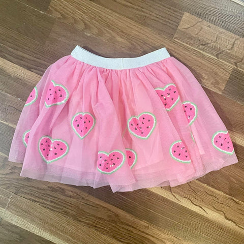 Kids Pink Heart Tulle Skirt