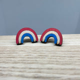 Earrings - Wood Patriotic Studs