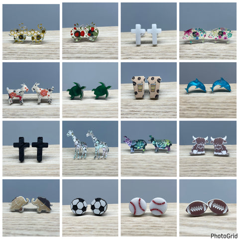 Earrings - Acrylic Everyday Studs