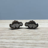 Earrings - Wood Dinosaur Studs