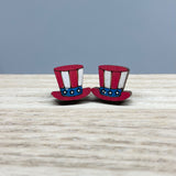 Earrings - Wood Patriotic Studs