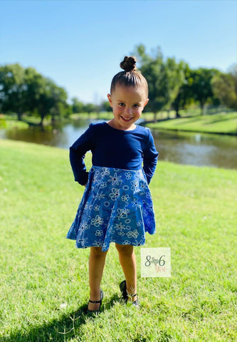 Kids Periwinkle Floral Dress