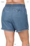 Chambray Fray Bottom Shorts