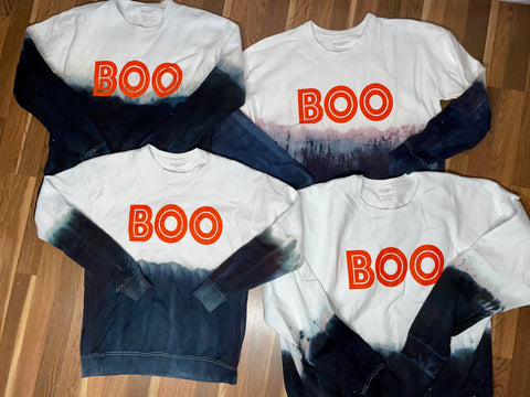 “BOO” Ombré Hand Dyed Sweatshirt (Medium)