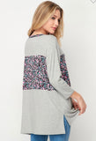 Gray and Floral Top (Large)