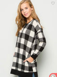 Ivory/Black Buffalo Plaid Tunic (1X)