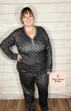 Black Leopard Pajama Set