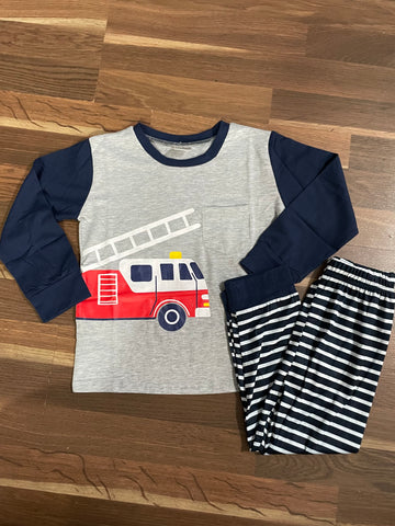 Kids Grey Firetruck Outfit