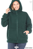 Sherpa Hooded Zip-Up - 2 color options