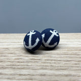 Earrings - Fabric Button Studs - multiple options