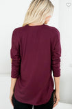 Burgundy Lace-Up Top