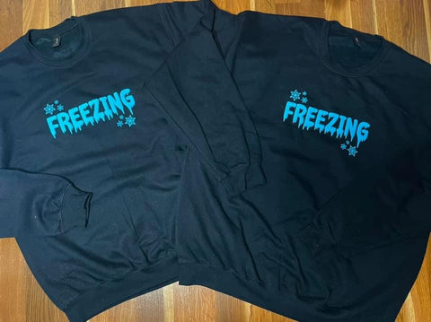 “Freezing” Puff Design Sweatshirt (XL)