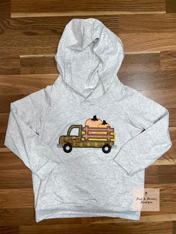 Kids Appliqué Pumpkin Truck Hoodie (size 18m)