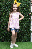 Kids Purple Daisy Denim Outfit