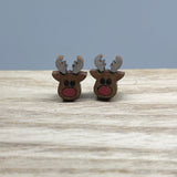 Earrings - Wood Christmas Studs