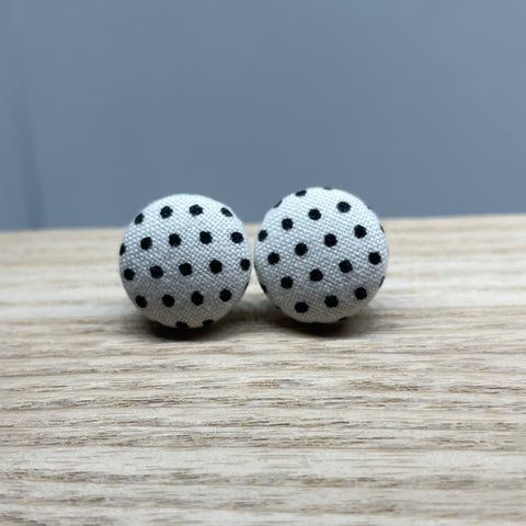 Earrings - Fabric Button Studs - multiple options