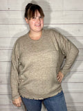 Sweater with Distressed Hem