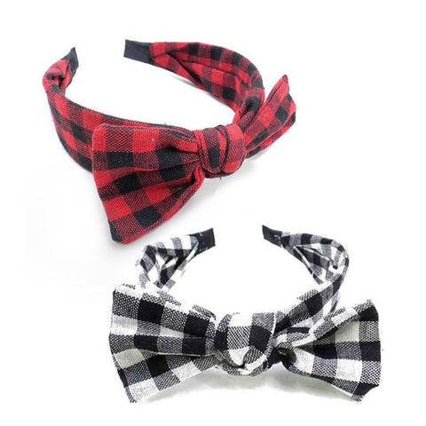 Plaid Bow Headbands