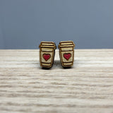 Earrings - Wood Valentines