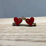 Earrings - Wood Valentines