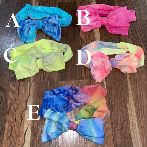 Kids Tie Dye Bow Headbands